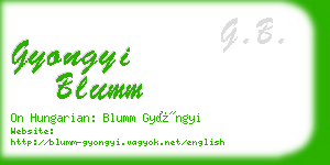 gyongyi blumm business card